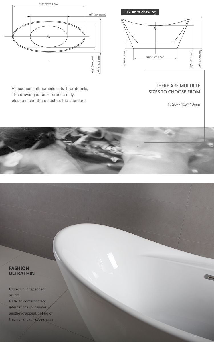 Zhejiang Province Acrylic Standing Alone Bathtubs